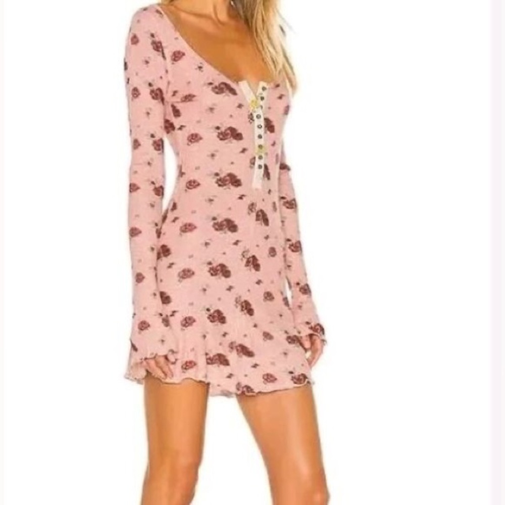 Free People Pink Floral Pajama Dress
